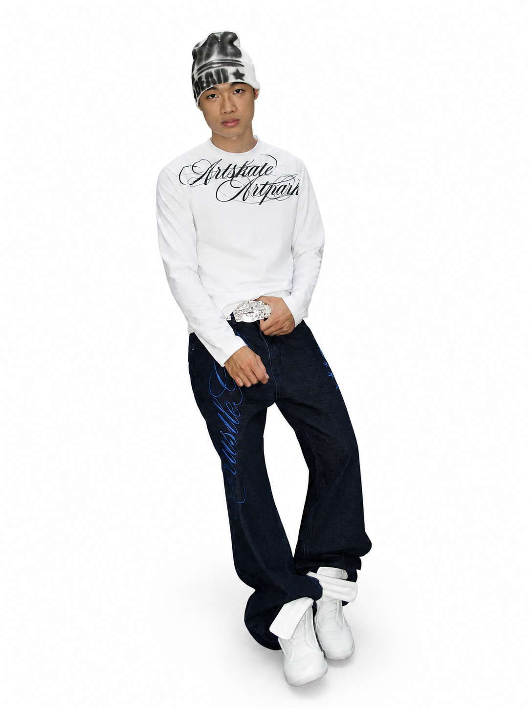 Ace Jolun Battlefield Embroidered Straight-Leg Jeans image 2