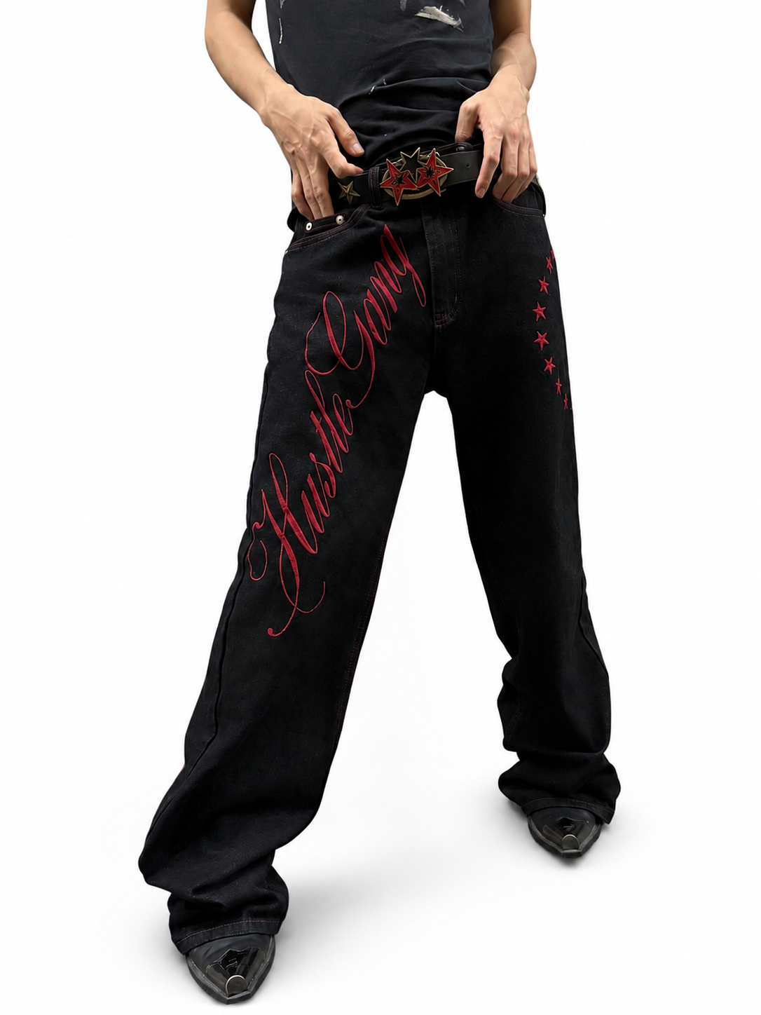 Ace Jolun Battlefield Embroidered Straight-Leg Jeans image 3